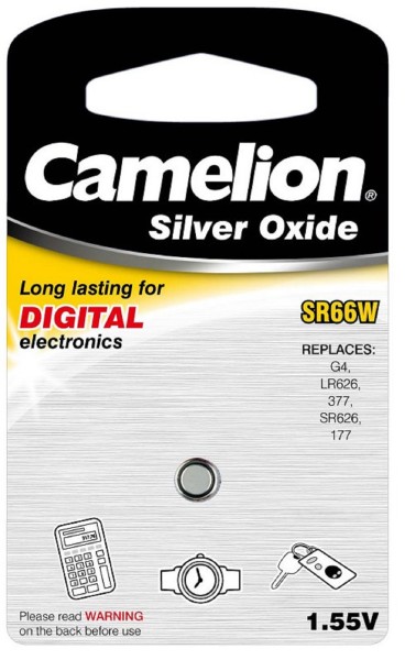 Silber Oxid Knopfzelle Camelion SR66W/G4/377
