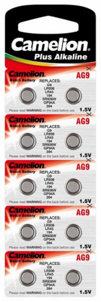 Alkaline Knopfzelle Camelion AG9/LR45/LR936/394